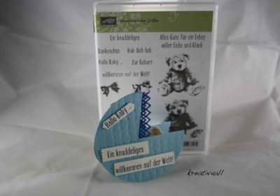 Unentbärliche Grüße , eine Babykarte für einen Jungen, #stampin`Up!